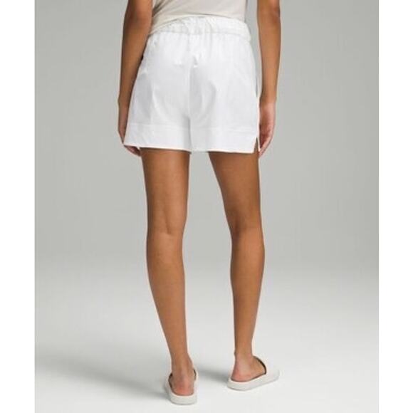 Lululemon Cinchable Waist HR White Woven Short 3.5" Relaxed Fit Sz L - Picture 10 of 10